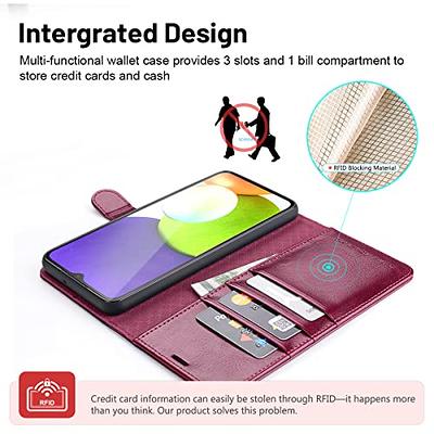 OCASE Compatible with Samsung Galaxy S22 Case, Premium PU Leather Wallet  Phone Case with [RFID Blocking][Card Holder][TPU Inner Shell] Shockproof  Flip