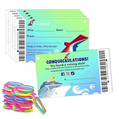  50 Cruising Duck Tags: Carnival Cruise Line Gold Sailing Card,  Rubber Duck tag, 2x3.5 Business Card Size, with Hole and Rubber Bands -  Grey (Blue) : Office Products