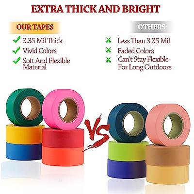 Flagging Tape Assorted Colors - 12 Pack - Non-Adhesive