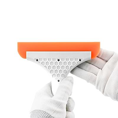 All Purpose Silicone Squeegee for Car Glass Door Window Cleaning Long Handle Small Squeegee for Car Window Windshield Mirror Bathroom, Black