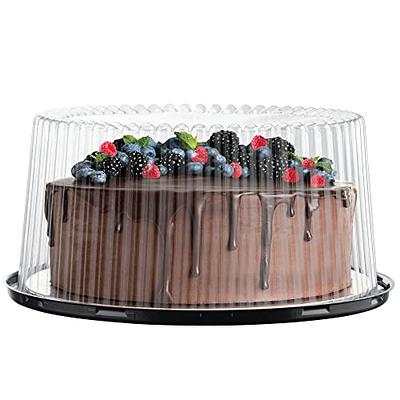 10-11 Plastic Disposable Cake Containers Carriers with Dome Lids and Cake  Boards, 5 Round Cake Carriers for Transport, Clear Bundt Cake Boxes Cover