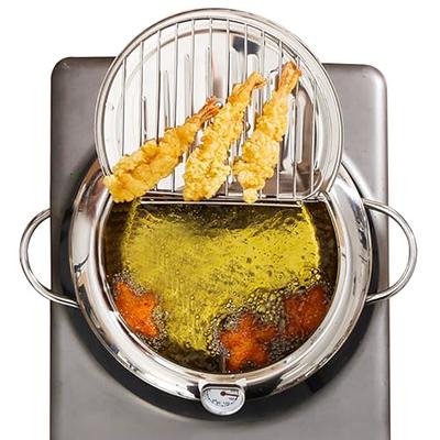 USHOBE Fryer Pot with Basket Stainless Steel Deep Fryer Pot Small