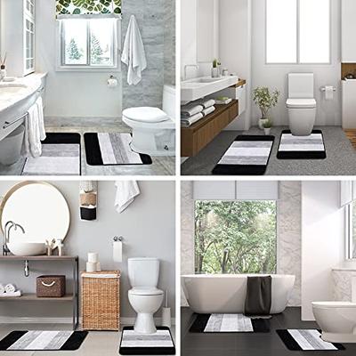1Pcs Bathroom Mats Luxury Soft Absorbent Plush Gray Bathroom Rugs