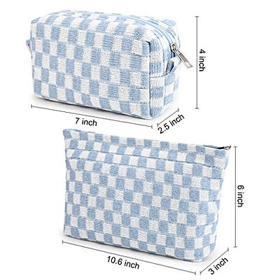 SOIDRAM 2 Pieces Makeup Bag Checkered Cosmetic Bag Black Brown Makeup Pouch  Travel Toiletry Bag Organizer Cute Makeup Brushes Storage Bag for Women -  Yahoo Shopping