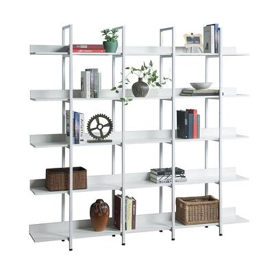 BYBLIGHT Eulas 70.9 in. Brown Wood 12-Shelf Modern Tall Etagere