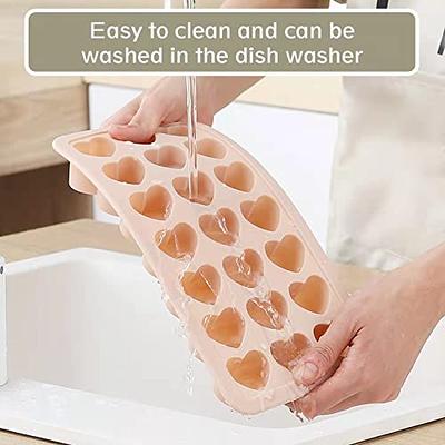 Ice Cube Trays Silicone Ice Trays for freezer for Iced Coffee Beverages Red  Heart-shaped