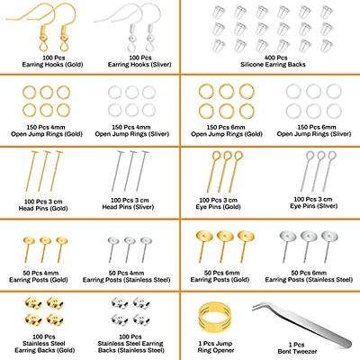 Zoizocp Hypoallergenic Earring Making Kit, 2000pcs Earring Making Supplies Kit with Hypoallergenic Earring Hooks, Earring Findings, Earring Backs, Earring