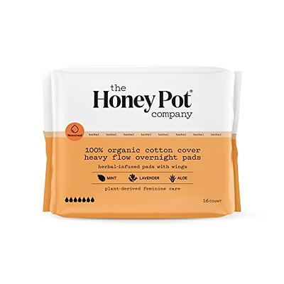  The Honey Pot Company - Heavy Flow Bundle - Organic Pads for  Women - Herbal Infused w/Essential Oils for Cooling Effect, Organic Cotton  Cover, & Ultra-Absorbent Pulp Core - Feminine Care 