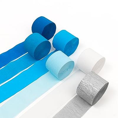 PartyWoo Crepe Paper Streamers 4 Rolls 328ft, Pack of Shades of Blue Paper  for Party Decorations, Wedding Decorations, Birthday Decorations, Baby