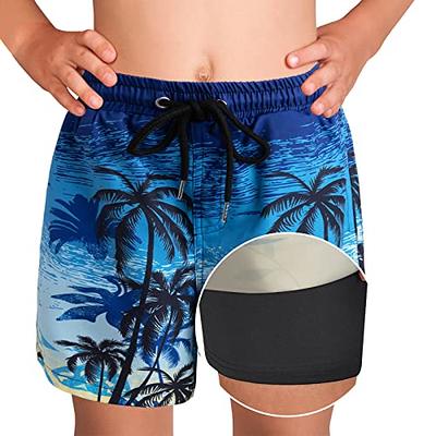 BALEAF Women's Long Swim Shorts 7 High Waisted Board Shorts Swimming  Bottoms Quick Dry Modest Beach Shorts with Liner Black XS at  Women's  Clothing store