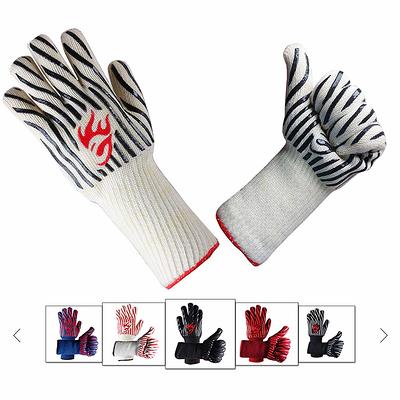 Loveuing Kitchen Oven Gloves - Silicone and Cotton Double-Layer Heat  Resistant Oven Mitts/BBQ Gloves/Grill Gloves - Perfect for Baking and  Grilling