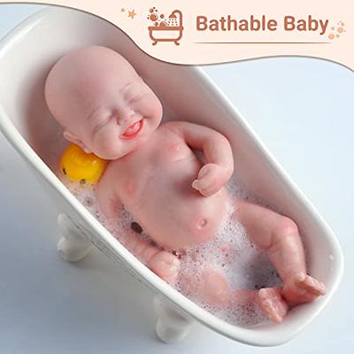 BABESIDE Miniature Reborn Baby Dolls Full Body Silicone - 8 inch Boy -  Anatomically Correct Lifelike Silicone Dolls Newborn with Accessories Gifts  for