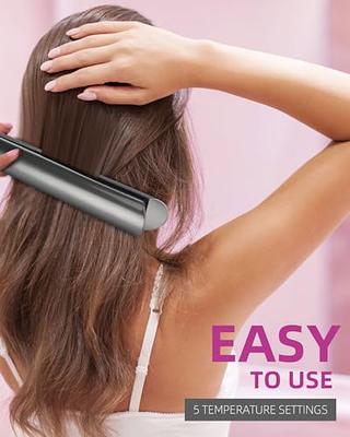 Small Flat Iron for Pixie Haircut:1/2 Inch Nano Titanium Curved Plates  Straightener,Mini Travel Hair Straightener for Short Hair,Tiny Portable  Hair