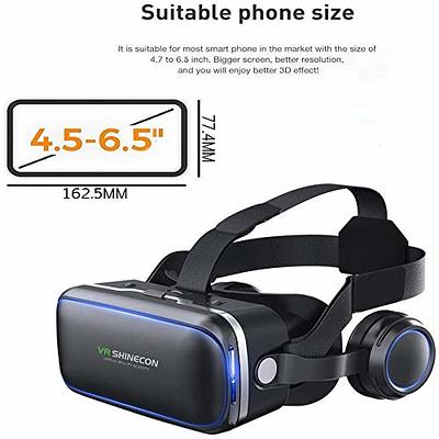 VR SHINECON Virtual Reality VR Headset 3D Glasses VR Goggles for TV, Movies  & Video Games, Compatibale iOS & Android Smartphone Within 4.7-7 inch