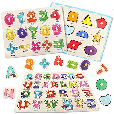 ExploraToy Farm Animals Sound Puzzle, Wooden Peg Puzzles with