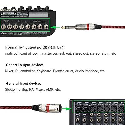 1/4 to XLR Cable, Nylon Braid Quarter inch TRS to XLR Male