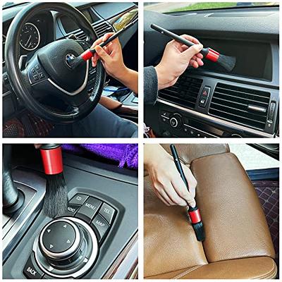 HMPLL 10pcs Auto Car Detailing Brush Set Car Interior Cleaning Kit Includes  5 Boar Hair Detail