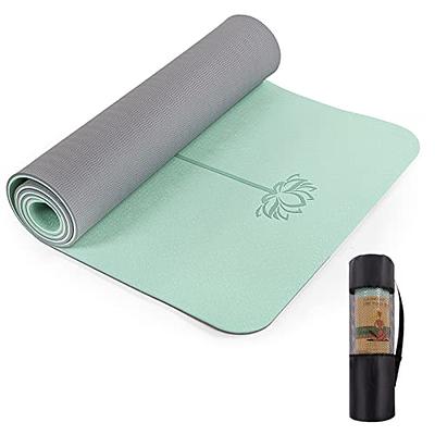 UMINEUX Extra Wide Yoga Mat 1/4 Thickness TPE Yoga Mats Non Slip, Navy Blue