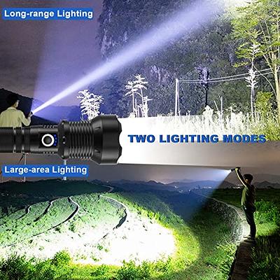 Rechargeable Flashlight High Lumens, 120000 Lumens XHP70.2 Super Bright  Powerful Tactical LED Flashlights, Zoomable, 5 Modes, Waterproof Flashlight  for Emergencies, Hiking, Camping 