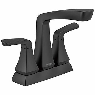 Two Handle Centerset Bathroom Faucet in Matte Black 25847LF-BL