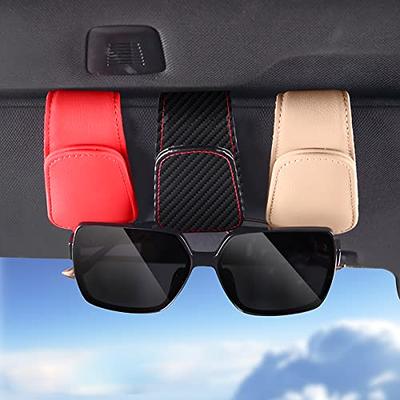 Car Sun Visor Organizer PU Leather Auto Organizer for Pen Card Sunglass (2  Pack)