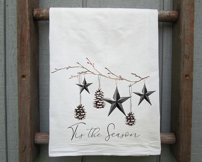 Christmas Flour Sack Towels - Kitchen towel - Hostess Gift - dish towel -  Farmhouse Christmas towel