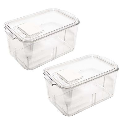 LEXI HOME Produce Acrylic Food Storage Container Organizer with Vented Lids  2-Pack - Yahoo Shopping