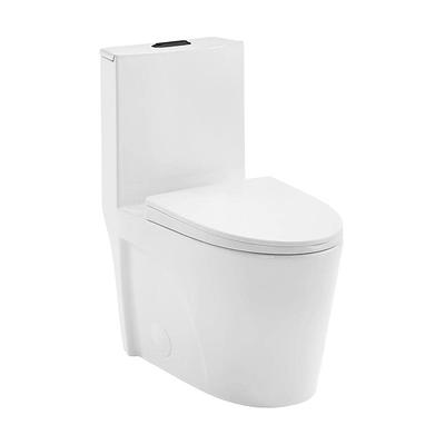 Modern 1-Piece 1.0/1.6 GPF Dual Flush Elongated Toilet in Black