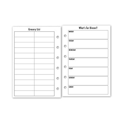  Pocket Week on 1 Page Horizontal Planner Insert Refill, 3.2 x  4.7 inches, Pre-Punched for 6-Rings to Fit Filofax, LV PM, Kikki K, Moterm  and Other Binders, 26 Weeks Worth : Handmade Products