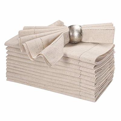 BEDDING CRAFT Set of 12 Linen Flax Cotton Cloth Dinner Napkin with  Hemstitched 20x20 Natural, Mitered Corners -Perfect for Wedding, Dinner,  Parties and Table Decorations - Yahoo Shopping