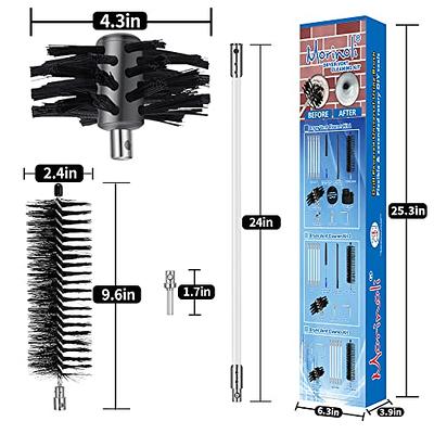 Morinoli 50 Feet Dryer Vent Cleaning Kit Chrome Button Locking System Dryer Vent Cleaning System Dryer Vent Cleaner Kit Vacuum A