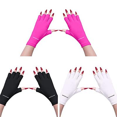 MelodySusie Anti UV Gloves for Gel Nail Lamp, Professional Protection Gloves  for Manicures, UV Shield Gloves, Nail Art Skin Care Fingerless Glove  Protect Hands, Home Outdoor Use Black& White& Rose - Yahoo