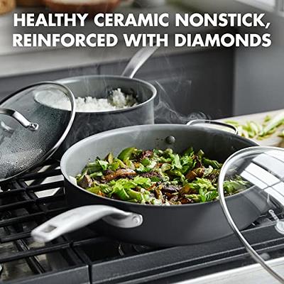 GreenPan Chatham Black Healthy Ceramic Nonstick, 1qt and 2qt Saucepan Set