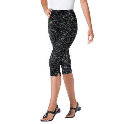 Plus Size Women's Stretch Cotton Printed Capri Legging by Woman