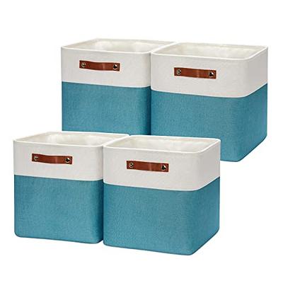 HNZIGE Cube Storage Basket(4 Pack ) Collapsible Baskets for Shelves,Dog  Toys,Book,12x12 Fabric Storage Cube Bins Set for  Room,Office,Closet(White&Teal) - Yahoo Shopping