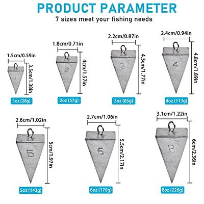 Shaddock Fishing Pyramid Sinker Fishing Weights Surf Fishing Sinkers  Saltwater Fishing Weights Fishing Gear Tackle 1oz-8oz