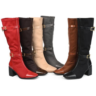 Journee Collection Womens Winny Tru Comfort Foam Extra Wide Calf Stacked  Heel Knee High Boots 