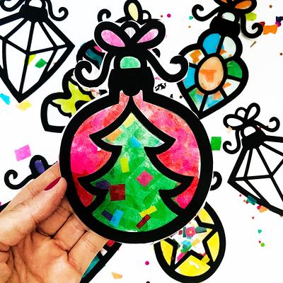 Holiday Trees Suncatcher Kit Kids Craft Kit DIY Art Kit Holiday Gift for  Kids Holiday Crafts Christmas Craft Kits for Kids 