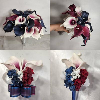 calla lily wedding bouquets blue