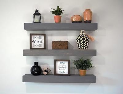 Floating Shelves Wall Mounted with Storage Basket and Protective Guards,Bathroom  Shelves Over Toilet,Rustic Wood Shelves for Bedroom,Living  Room,Kitchen,Wall Decor,Plants,Books-Black - Yahoo Shopping