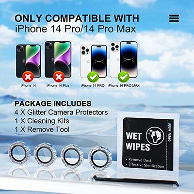 For iPhone 14 Pro Max,Plus Metal Ring Tempered Glass Camera Lens Protector  Cover