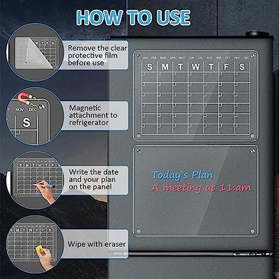 Acrylic Magnetic Dry Erase Board Calendar For Fridge, 15.7''x11.8