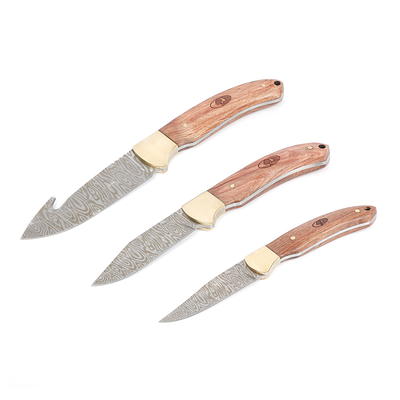 Mossy Oak 4 Piece Fixed Knife Variety Set with Sheaths, 3 Blade Length and  4 Handle, Multi-color 