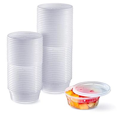 [40 Sets] 8 oz. Plastic Deli Food Storage Containers with Airtight Leak  Proof Lids - Reusable - Microwave, Fridge, and Freezer Safe