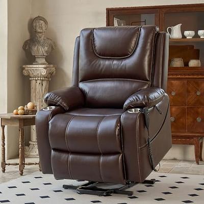 Lucklife Black PU Leather 360 Degree Heated Massage Recliner Chair