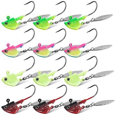  Crappie Fishing Jig Heads Kit, 25Pcs Underspin Jig Heads with  Spin Blade Eye Ball Painted Jig Hooks Spinner Fishing Jigs for Bass Trout  Fishing 1/16oz 1/8oz 3/16oz : Sports 