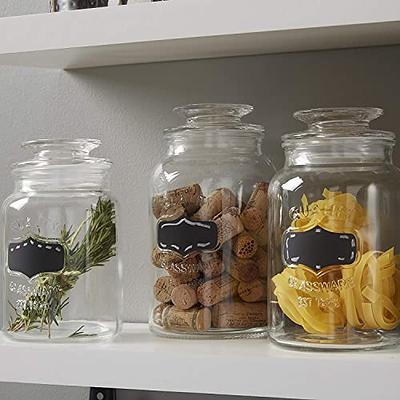 3pcs/set Glass Jars With Airtight Lid And Chalkboard Label, Glass Food  Storage Canister For Kitchen Or Bathroom - A Set Of 3 Cookie Jars, Can  Store Candy, Coffee, Flour, Sugar, Rice, Pasta