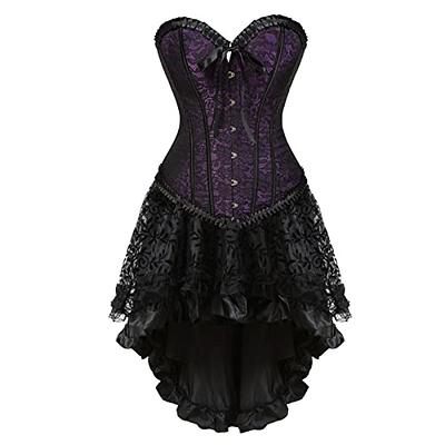 JGGSPWM Women's Vintage Victorian Steampunk Corset Dress Costume