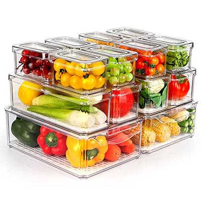 Clear BPA-Free Stackable Refrigerator Organizer Bins (Set of 4)