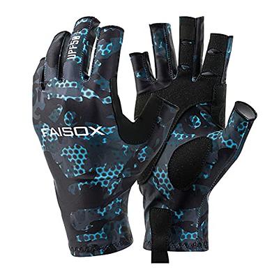 FAISOX Fishing Gloves Sun Protection Fingerless Glove Men & Women UPF 50+  SPF for Fishish, Paddling, Cycling, Rowing, Driving